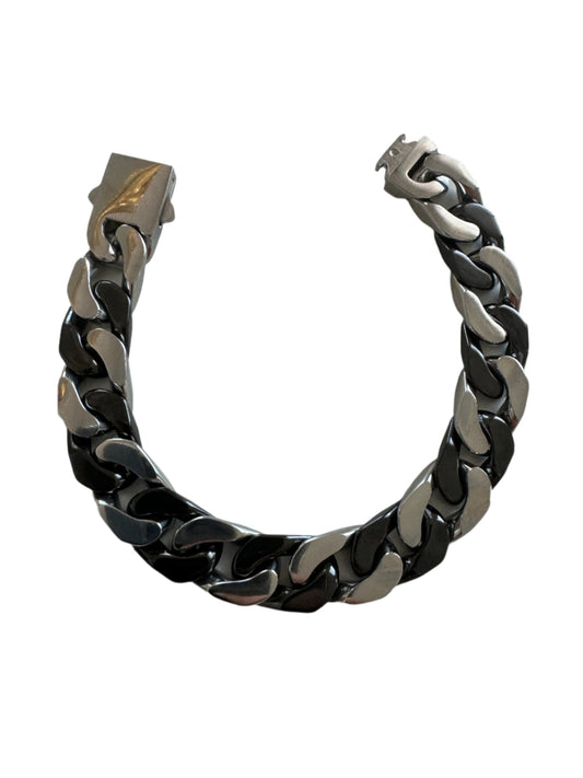 Dual Tone Cuban Bracelet