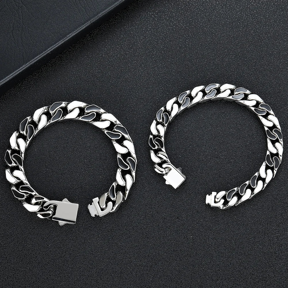 Dual Tone Cuban Bracelet